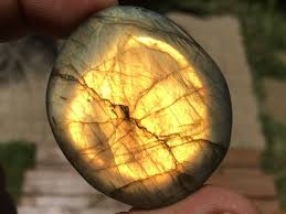 Pin On Yellow Golden Labradorite Palm Stone For Sale