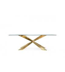 Spyder Glass Top And Brass Dining Table Brass Dining Table Dining Table Tempered Glass Table Top