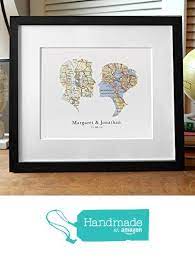 Amazon Com Cameo Map Wedding Print Personalized Wedding Gift Personalized Anniver Personalized Anniversary Gifts Personalized Wedding Gifts Personalized Map