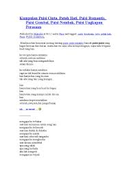 Check spelling or type a new query. Kumpulan Puisi Cinta Patah Hati Puisi Romantis