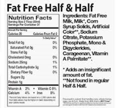 How many calories are in a half cup of milk? What Exactly Is In The Other Half Of Fat Free Half And Half Quora