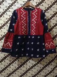 Model baju long dress layer. Jumputan Dongker Merah Batik Fashion Fashion Batik Dress