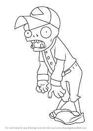 Learn How To Draw Baseball Zombie From Plants Vs Zombies Plants Vs Zombies Step By Step Drawing Super Mario Coloring Pages Character Drawing Plant Zombie
