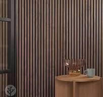 Panneaux muraux en bois à lattes acoustiques en noyer naturel Slatpanel®