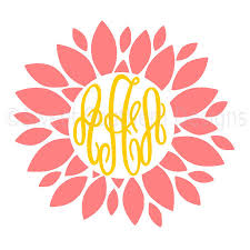 Dahlia Monogram Flower Svg Instant Download Design For Cricut Or Silhouette By Ssdesignsstudio On Etsy Cricut Monogram Cricut Monogram Font Free Monogram Fonts