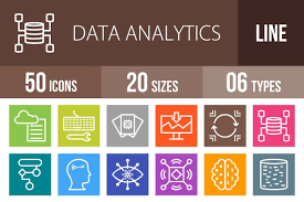 50 Analytics Line Multicolor Icons Data Analytics Learning Design Data Visualization