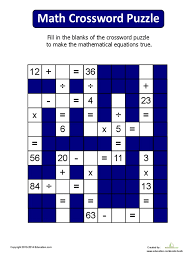 Within the math crossword puzzle maker you choose the operators add, substract, divide or multiply or a combination and the puzzle size. Math Crossword Pdf
