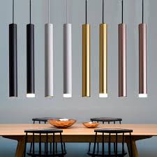 Swirl adjustable pendant led light fixture by artika. Led Pendant Long Tube Light Modern Cylindrical Pipe Pendants Hanging Light Lamp Ebay