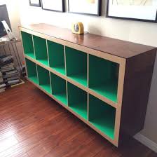 Elevated Long Bookcase Ikea Hackers Kallax Ikea Ikea Expedit Ikea Expedit Hack