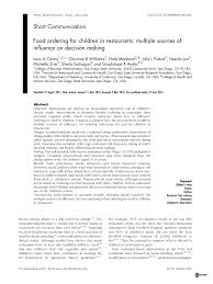 For parents/family members who are not able to attend the presentation, please click on the parent & family. Pdf Food Ordering For Children In Restaurants Multiple Sources Of Influence On Decision Making