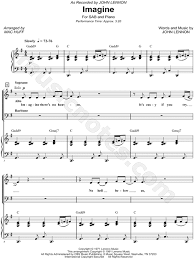 Don't forget, if you like the piece of music you have just learned playing, treat the artist with respect, and go buy the. John Lennon Imagine Arr Mac Huff Sab Choir Piano Choral Sheet Music In G Major Download Print Sku Mn0129571