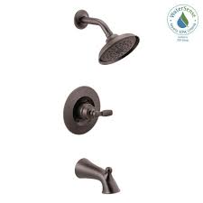 Delta Woodhurst 1 Handle Wall Mount Tub And Shower Trim Kit In Venetian Bronze Valve Not Included T14432 Rb Shower Tub Delta Faucets Tub And Shower Faucets