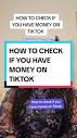 How to check if you have money on Tiktok #tiktoktipsandtricks ...