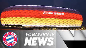 The grass covers an area of 72 meters width and 111 meters length. Allianz Arena Shines In Black Red And Gold Youtube