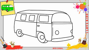 Bus Zeichnen 2 Schritt Fur Schritt Fur Anfanger Kinder Zeichnen Lernen Youtube