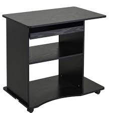 Check spelling or type a new query. Homcom Mobile Small Office Computer Desk Workstation With Slide Out Keyboard Tray Adjustable Shelf Cpu Stand Black Walmart Com Walmart Com