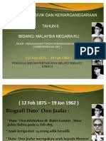 Dato' onn jaafar dilahirkan di seri gambir, jalan gertak merah, johor bahru pada 12 februari 1895 serta merupakan anak kepada datuk jaafar bin haji muhammad, menteri besar johor yang pertama. Sumbangan Dato Onn Dalam Proses Kemerdekaan Negara