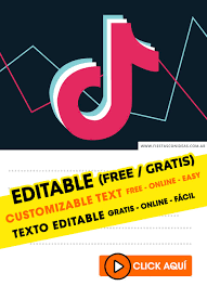 Fill in these blank tiktok tented cards to identify the party food at your tiktok birthday. 9 Free Tik Tok Birthday Invitations For Edit Customize Print Or Send Via Whatsapp Fiestas Con Ideas