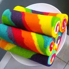 Rainbow Cake Roll Gateau Roule Recette Gateau Roule Nourriture Arc En Ciel