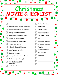 Christmas Movie List Christmas Checklist Christmas Movies List Christmas Movie Night