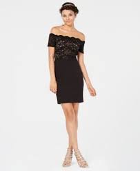 Juniors Glitter Lace Off The Shoulder Dress Macys Com Macy Shomecomingdresses Junior Homecoming Dresses Junior Dresses Dresses