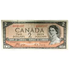 $2 dollar bill with thomas jefferson thomas jefferson is the president on $2 dollar bill. 1954 Bank Of Canada 2 Dollar Bill Note Devils Face Variety Vf