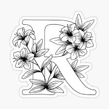 Coloring book flowers for adults. Leoshe Shop Redbubble In 2021 Hand Embroidery Art Floral Letters Floral Illustrations
