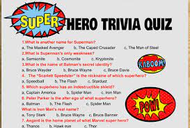 Can you pass a bas. Free Printable Superhero Trivia Quiz