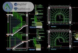مجموعة بلوكات سلالم تفاصيل مقاطع اوتوكاد Dwg