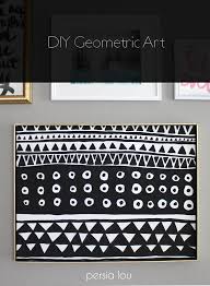 Black And White Geometric Wall Art Diy Black And White Geometric Art Persia Lou Geometric Art Diy Wall Art Diy Wall