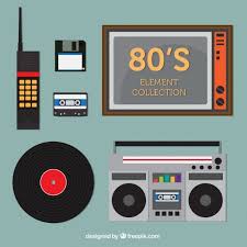 Download Eighties Technological Objects Set For Free Music Coloring Retro Pop Retro Music