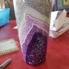 Blue Gold Geode Design Steel Tumbler Coffee Tumbler Travel Etsy Cup Crafts Tumbler Designs Crafts