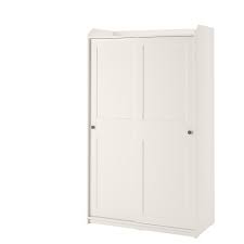 Hauga Wardrobe With Sliding Doors White 118x55x199 Cm Ikea In 2021 Sliding Wardrobe Doors Sliding Doors Ikea