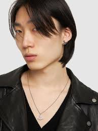 Vivienne Westwood Man Lucy Silver Mono Stud Earring