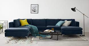 But with a dark inky blue behind it, it's the ultimate in sophistication, enhanced by the coffee table's brass legs and accessories. Monterosso Left Hand Facing Corner Sofa Sapphire Blue Velvet Corner Sofa Uk Corner Sofa Design Small Corner Sofa