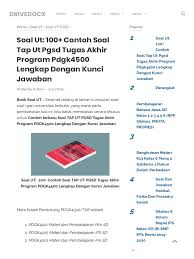Oh iya ini ga harus bahasa daerah tempat tinggal kalian ya, misal kalian orang contoh, tap pinned! Soal Ut 100 Contoh Soal Tap Ut Pgsd Tugas Akhir Program Pdgk4500 Lengkap Dengan Kunci Jawaban Drivedocx