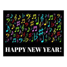 Happy New Year Colorful Music Symbols Postcard Zazzle Com Happy New Year Music Music Symbols Happy New Years Eve
