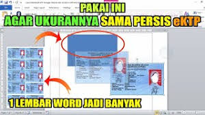 Cara Membuat Ukuran Ktp Di Word Dengan Ukuran Pas Sesuai Ektp Asli Youtube
