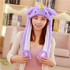 Amazon Com Solazi Ear Moving Hat Moving Ear Animal Plush Hat Ear Up Down Rabbit Dog Pig Gift Toy For Kids Girls Stitch Kid White Monkey Dance Moves Baby