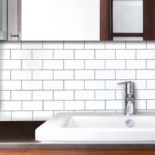 Pvc Peel Stick Subway Tile In White Stick On Tiles Vinyl Wall Panels Peel Stick Backsplash