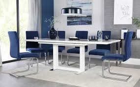 Check spelling or type a new query. Tokyo White High Gloss Extending Dining Room Table 160 220 With 6 Perth Blue Chairs Only 699 99 Furni Furniture Choice Blue Velvet Chairs White Dining Table
