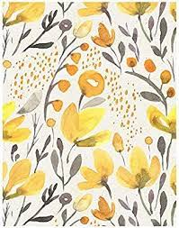 Blooming Wall Ps013 Peel Stick Handpainting Watercolor Seamless Yellow Fresh Floral Kapok Self Adhesive Prepasted Wallpaper Wall Wallpaper Watercolor Wallpaper