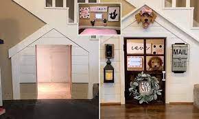 Stair exercise with your dog. Kimberly Lewis Turns The Unused Space Under Her Stairs Into A Puppy House Daily Mail Online