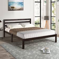 Platform Bed Wood Frame With Solid Wood Slats Headboard Design Walmart Com Walmart Com Durable with a unique natural grain.