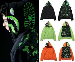 Black And Neon Green Hoodie A Bathing Ape Men S 1st Camo Neon Shark Full Zip Hoodie 3 Colors From Japan New A Bathing Ape Full Zip Hoodie Neon