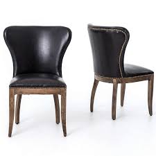 Richmond Black Leather Wingback Dining Chair Black Leather Dining Chairs Dining Chairs Wingback Dining Chair