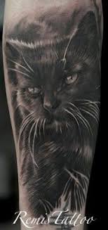 Black And White Cat Tattoo Ideas Black White Cat Tattoo By Remis Tattoo I Love This Cute Cat Tattoo Black Cat Tattoos Cat Tattoo Designs