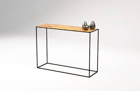 Industrial Console Table Black Frame Hall Table Flower Stand Wood Steel Entry Table Modern Console Table Black Metal Oak Wood Lund 110x35x80 Industrial Console Tables Entry Table Modern Console Tables