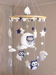 Large Mobile Felt Owls Clouds Stars For Nursery Or Child To Hang Baby Room Decoration Mobile Felt Baby Room Decor Felt Owls Baby Room