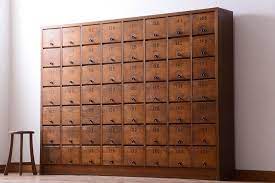 昭和レトロ 大きなパタパタ収納棚 下駄箱 マス目棚 ロッカー 2 収納 アイデア 収納棚 昭和レトロ